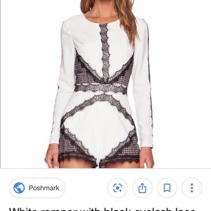 NBD Black and White Romper Medium